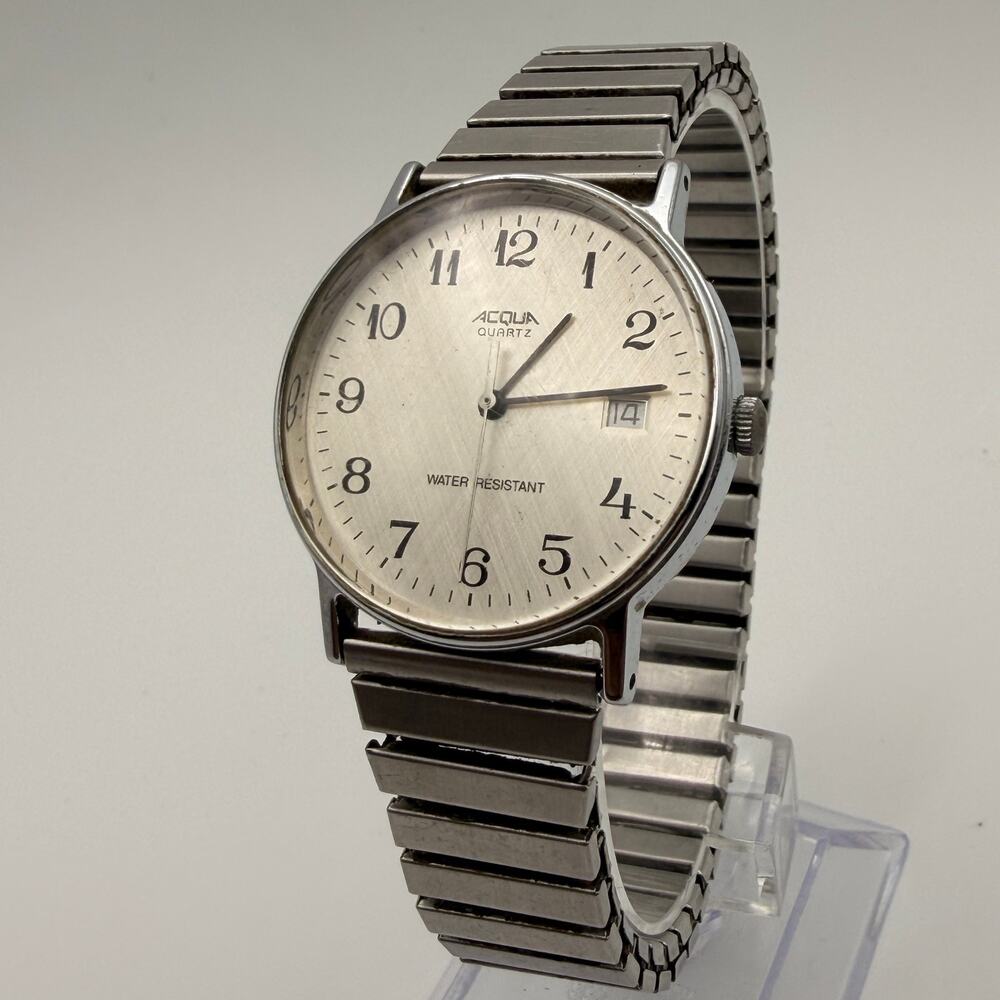 Vintage Timex Acqua Quartz Watch - Expansion Band, Date Working New Battery